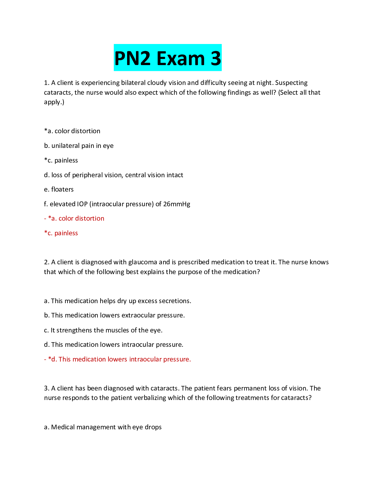 Preview image for NUR 2571 / NUR2571: Professional Nursing 2 Exam 3 / PN2 Exam 3 (Latest 2021/2022) Rasmussen