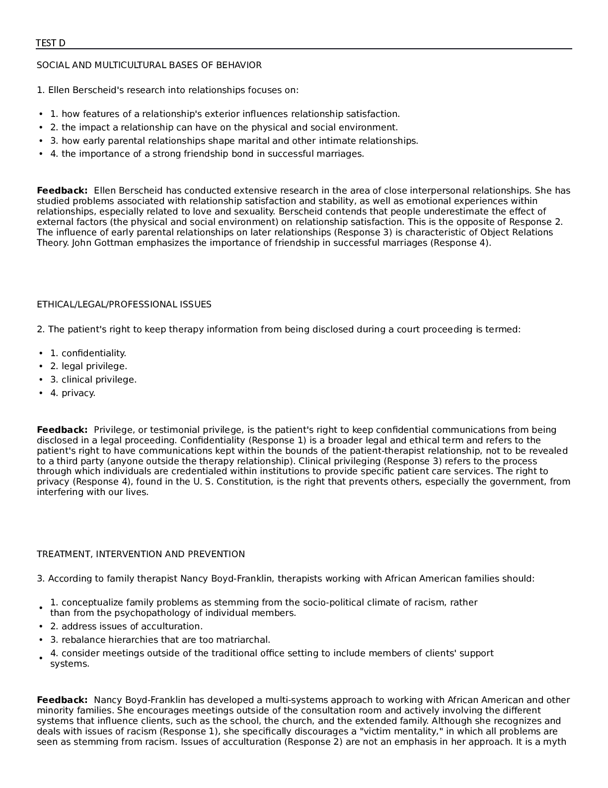 Preview image for EPPP Psychology Licensing Exam TEST D | 200 QUESTIONS| WITH COMPLETE SOLUTIONS