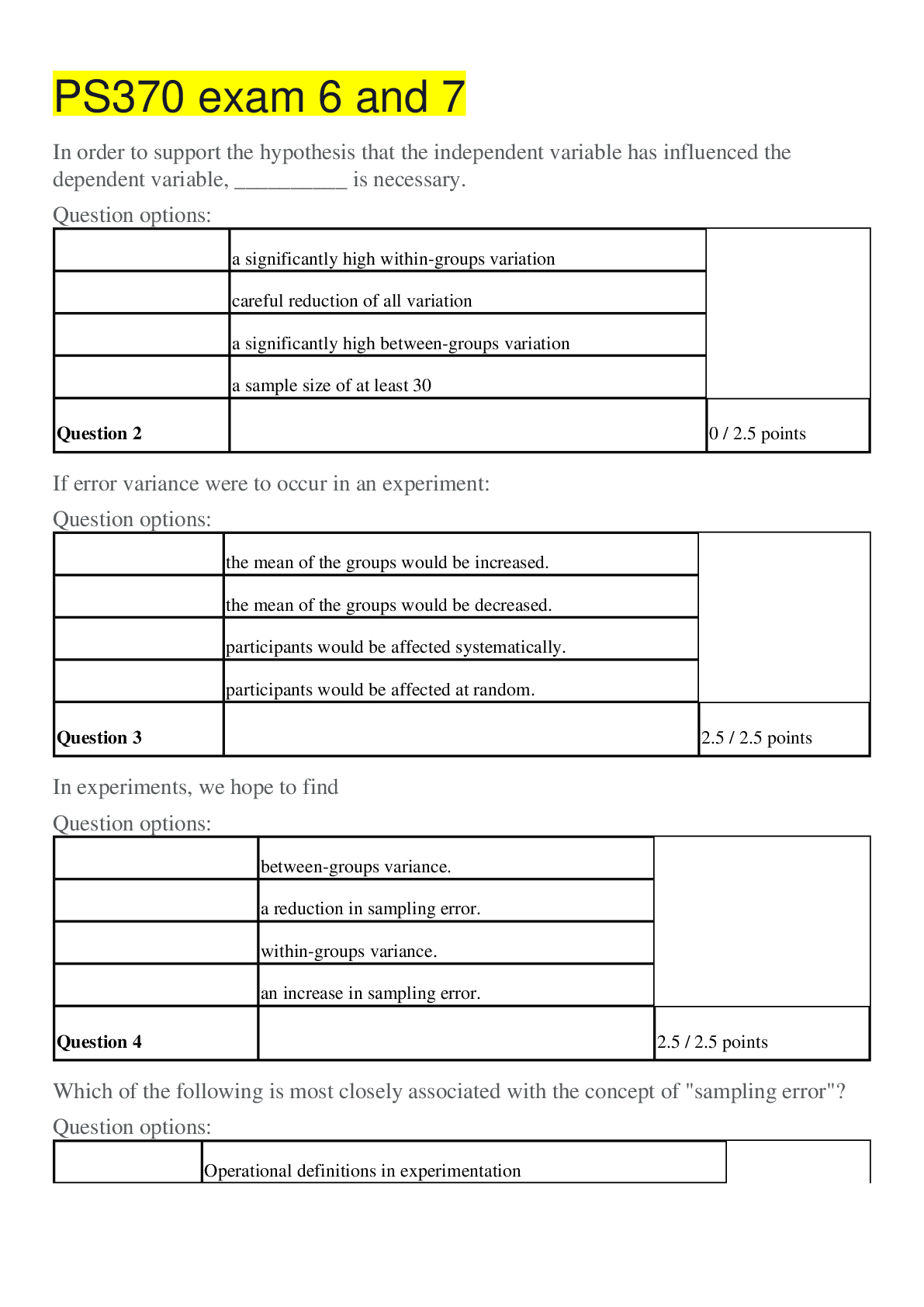 Preview image of PS370 exam 6 and 7,100% CORRECT document