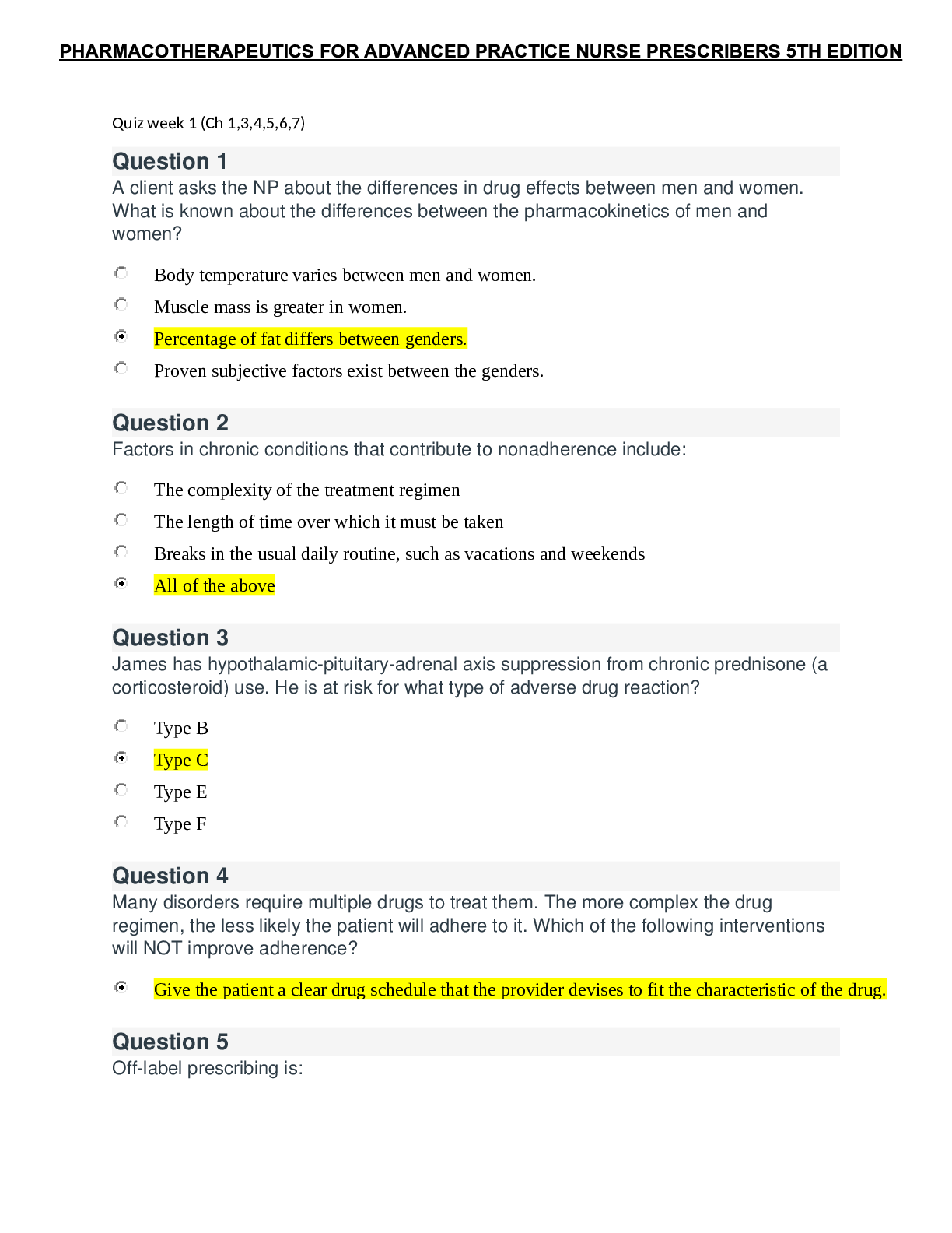 Preview image of Parm quizes document