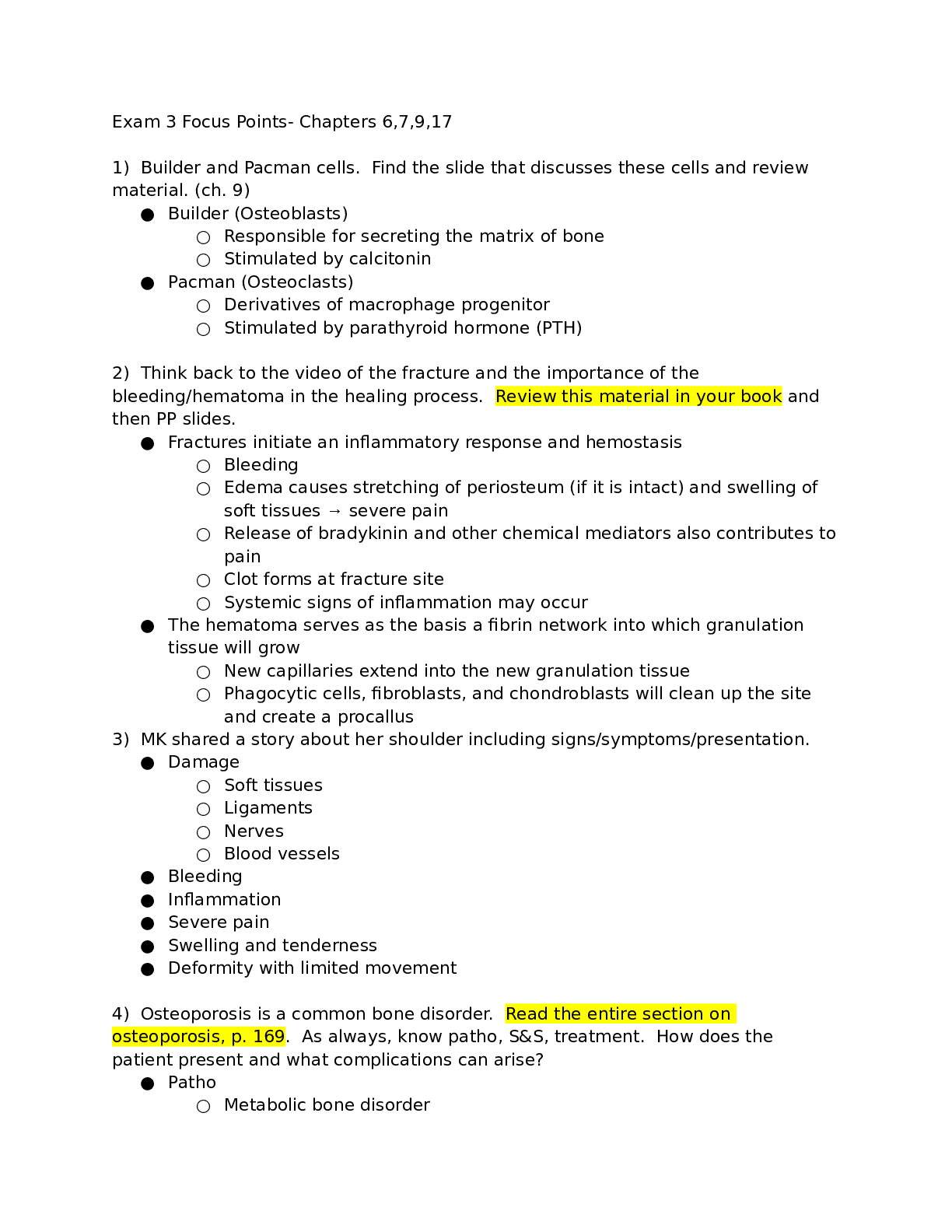 Preview image for PATHO Exam 3 Focus Points- Chapters 6,7,9,17  
