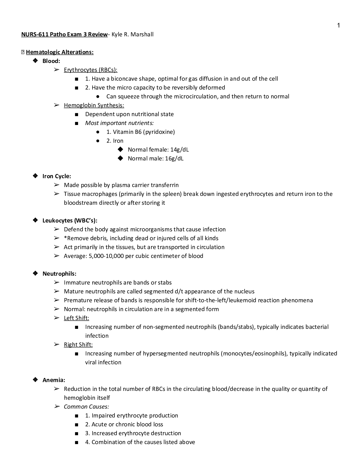 Preview image of Patho Exam 3 PDF K Marshall document