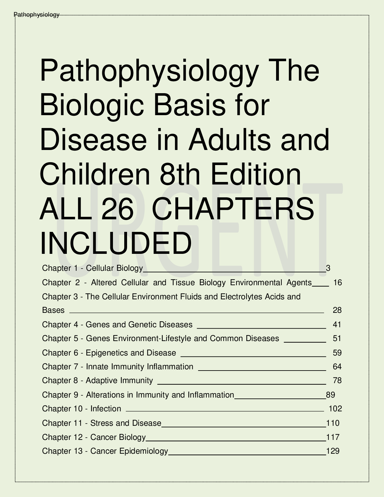 Preview image for Pathophysiology The Biologic Basis for Disease in Adults and Children 8th Edition ALL CHAPTERS INCLUDED