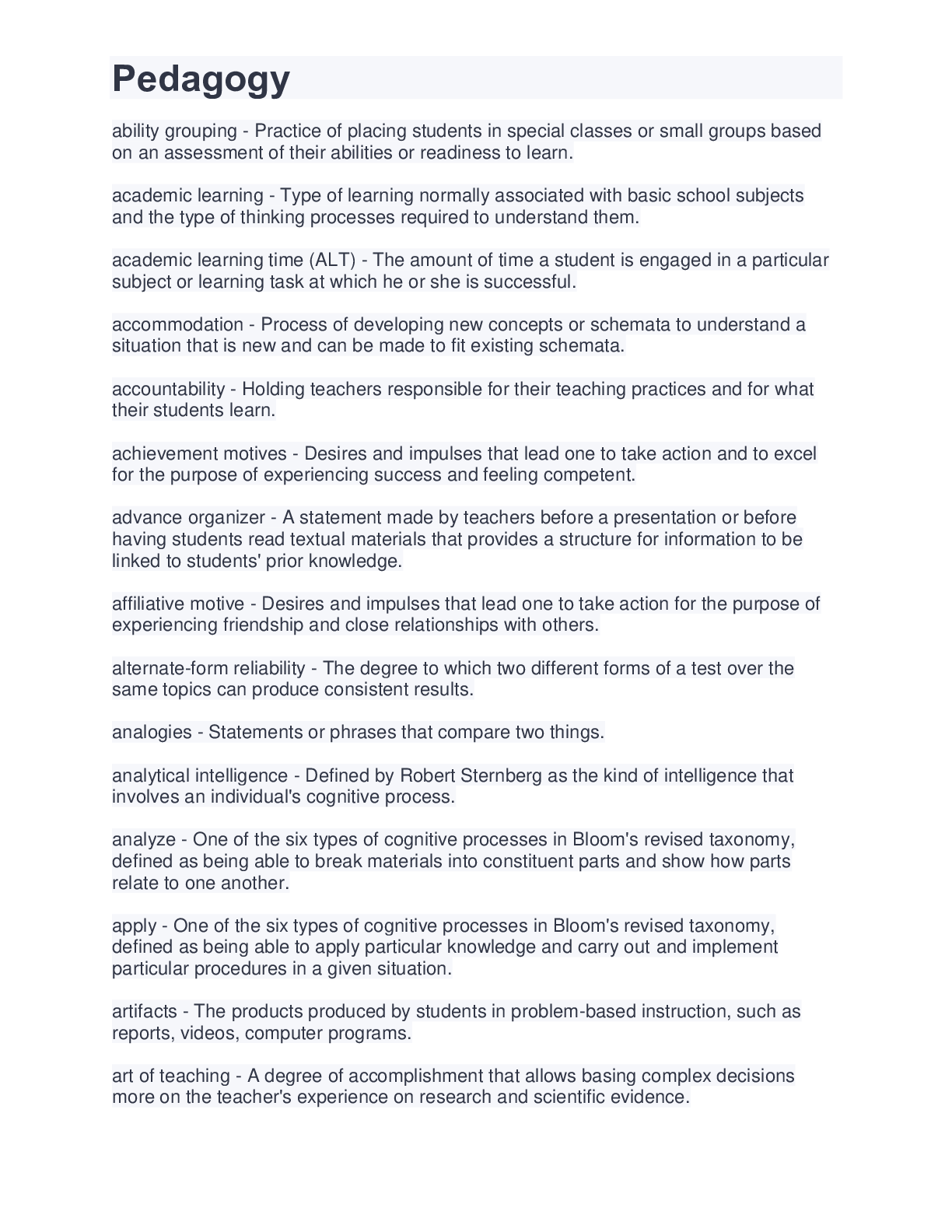 Preview image of Pedagogy document