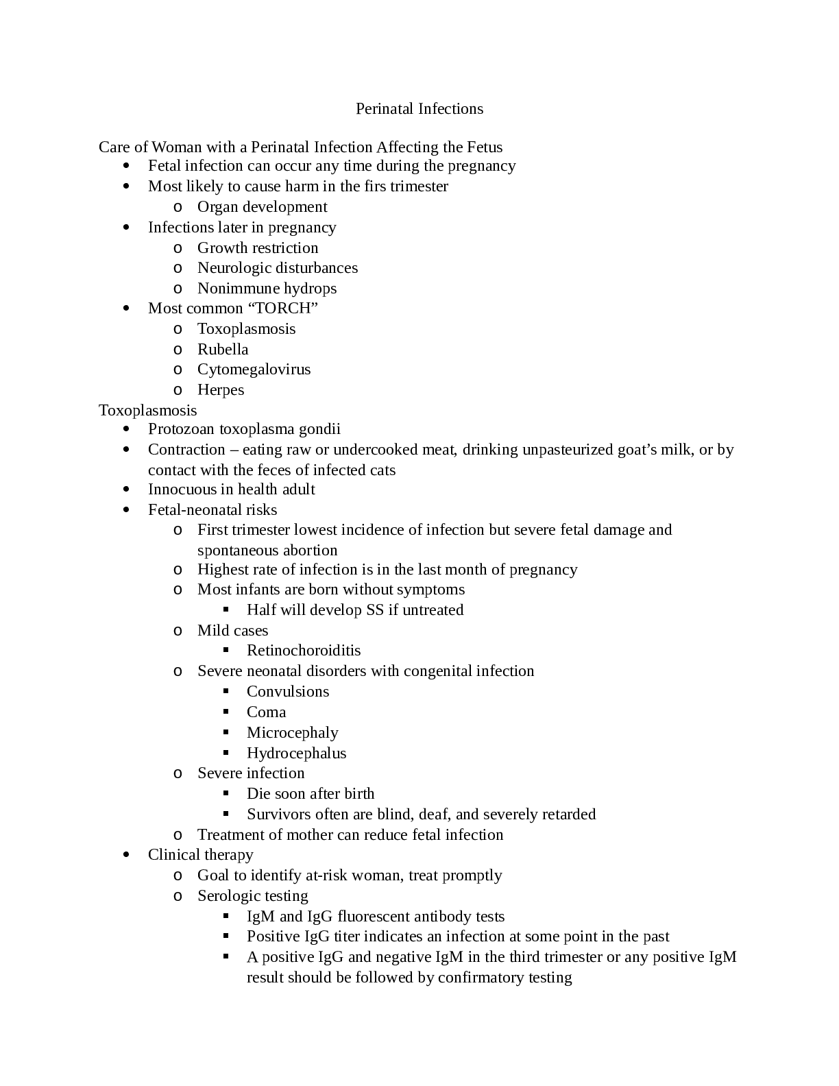 Preview image of Perinatal Infections.docx document