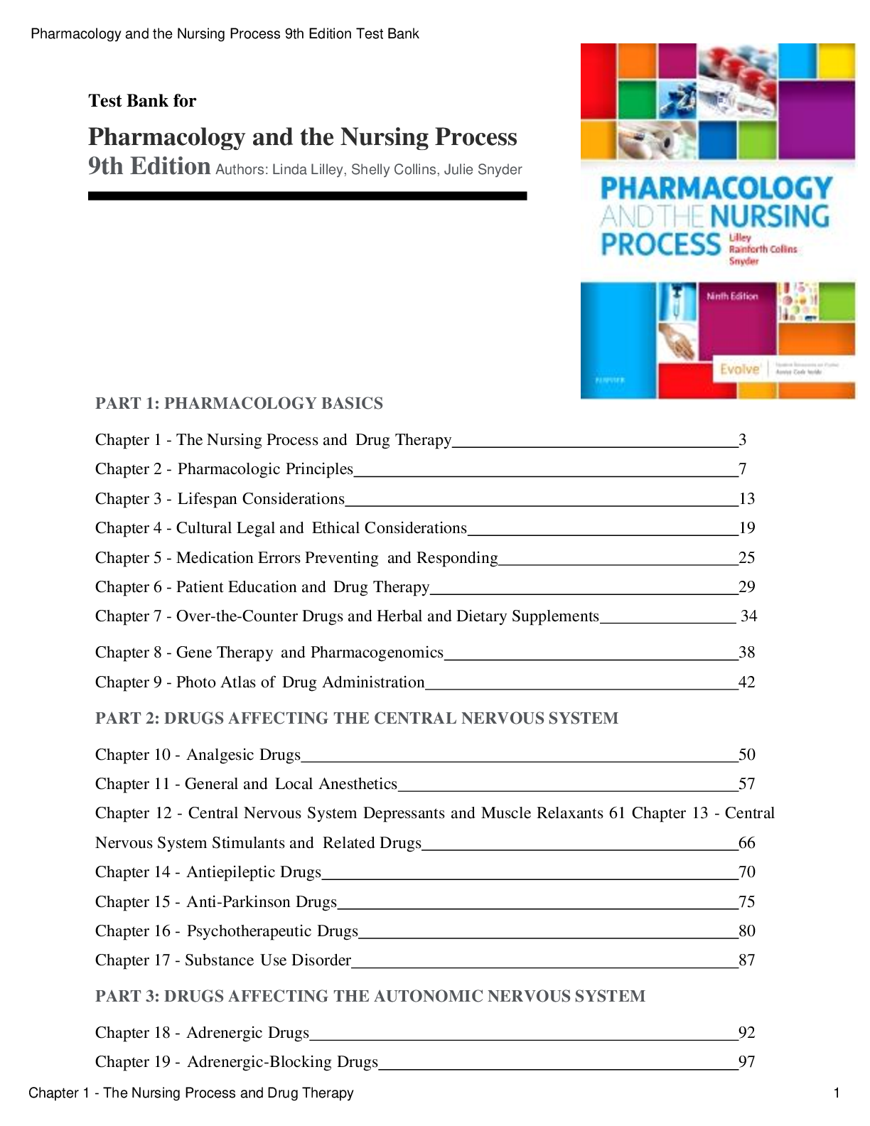 Recommended document preview for Pharmacology and the Nursing Process 9th Edition converted