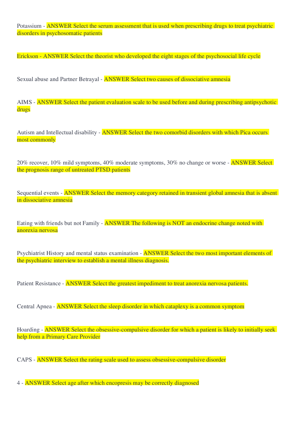 Preview image of NRNP 6635 Midterm Study 2022 with complete solutions document