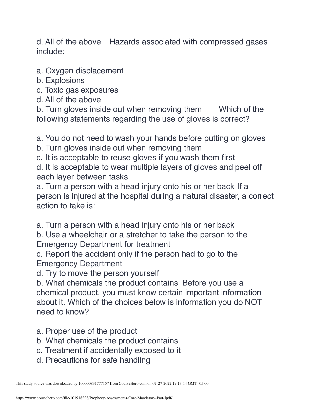 Preview image of Prophecy Assessments - Core Mandatory Part I document
