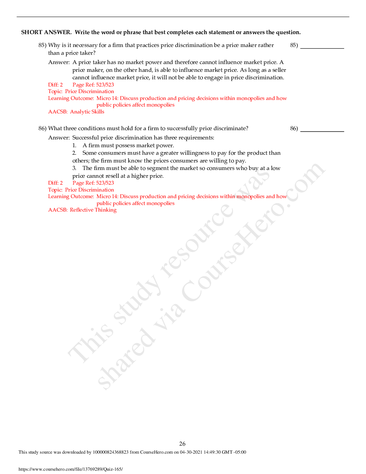 Preview of New York UniversityECONOMICS 100Quiz_165 ALL QUESTIONS AND ANSWERS CORRECT