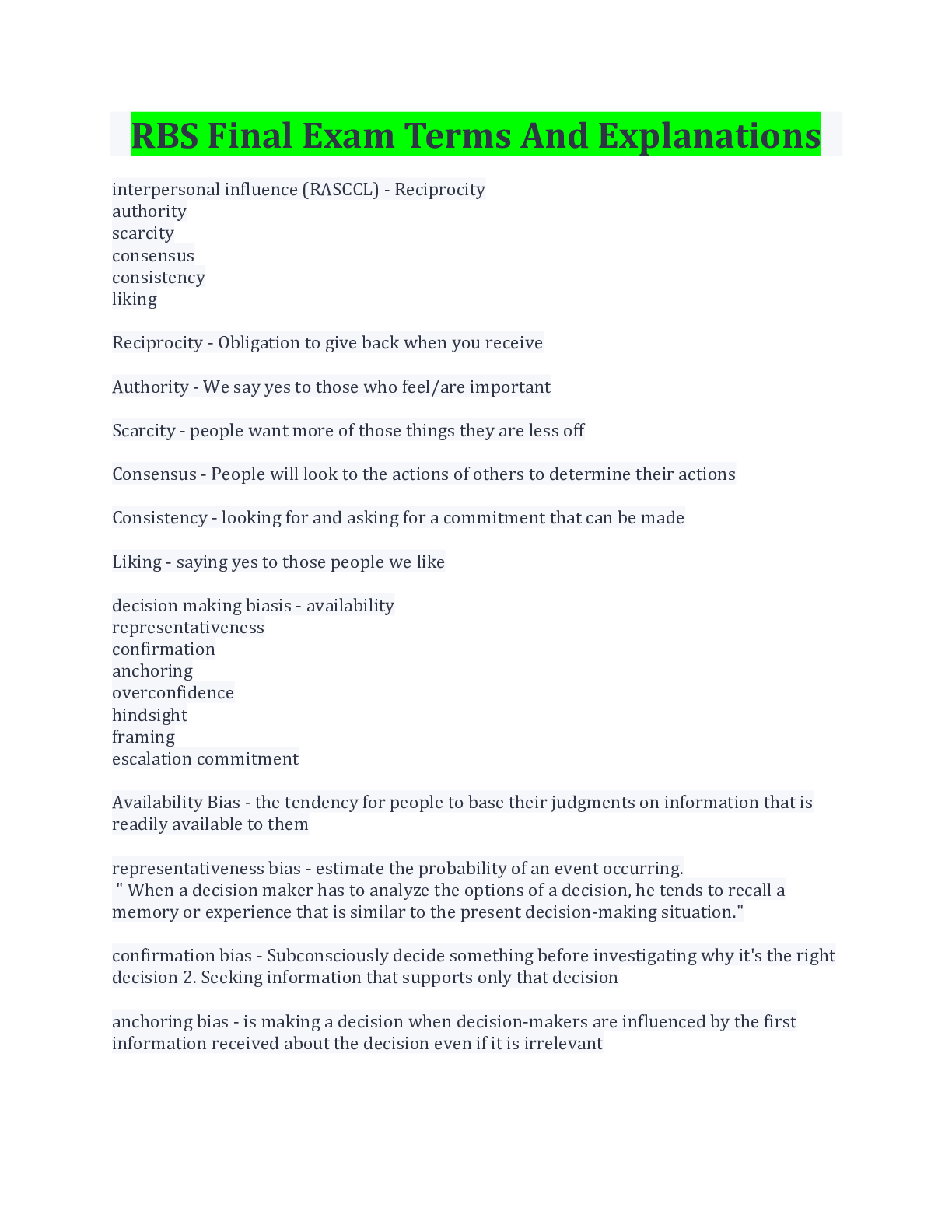 Packed Rbs RBS Final Exam Terms And Explanations 2022/2023 - Scholarfriends