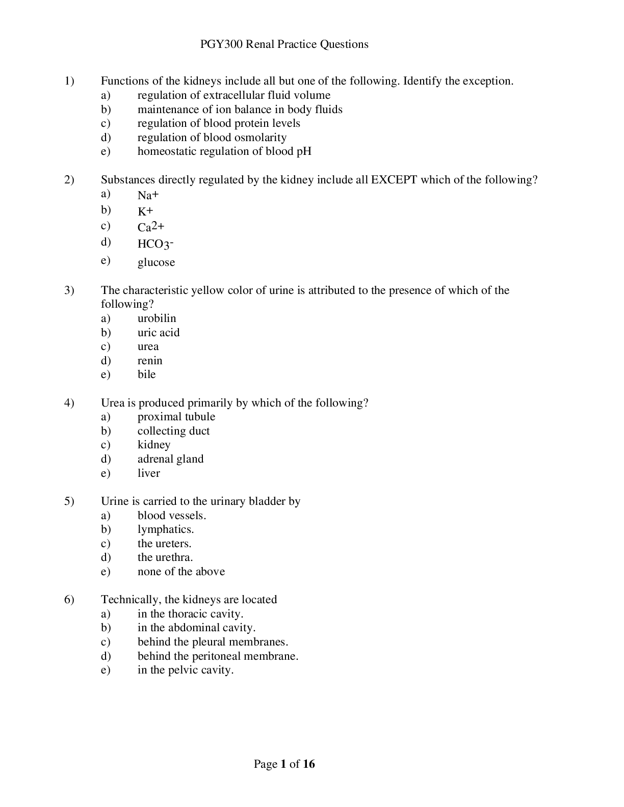 Preview image for PGY 300 Renal Practice Questions Spring 2021 (2021-2022)