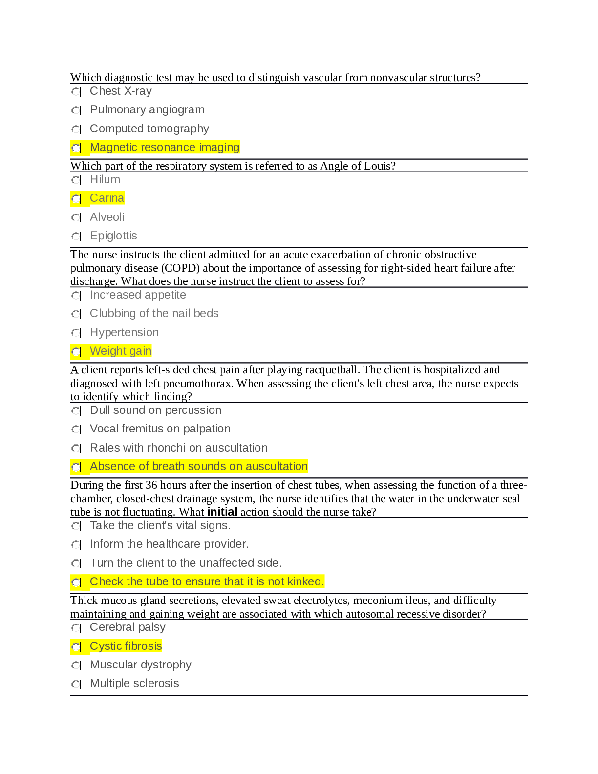 Preview image of NURS 1102 Respiratory System EAQ document