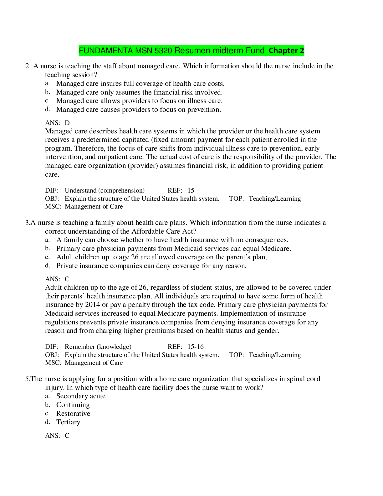 Preview image of FUNDAMENTA MSN 5320 Resumen midterm Fund  Chapter 2 document
