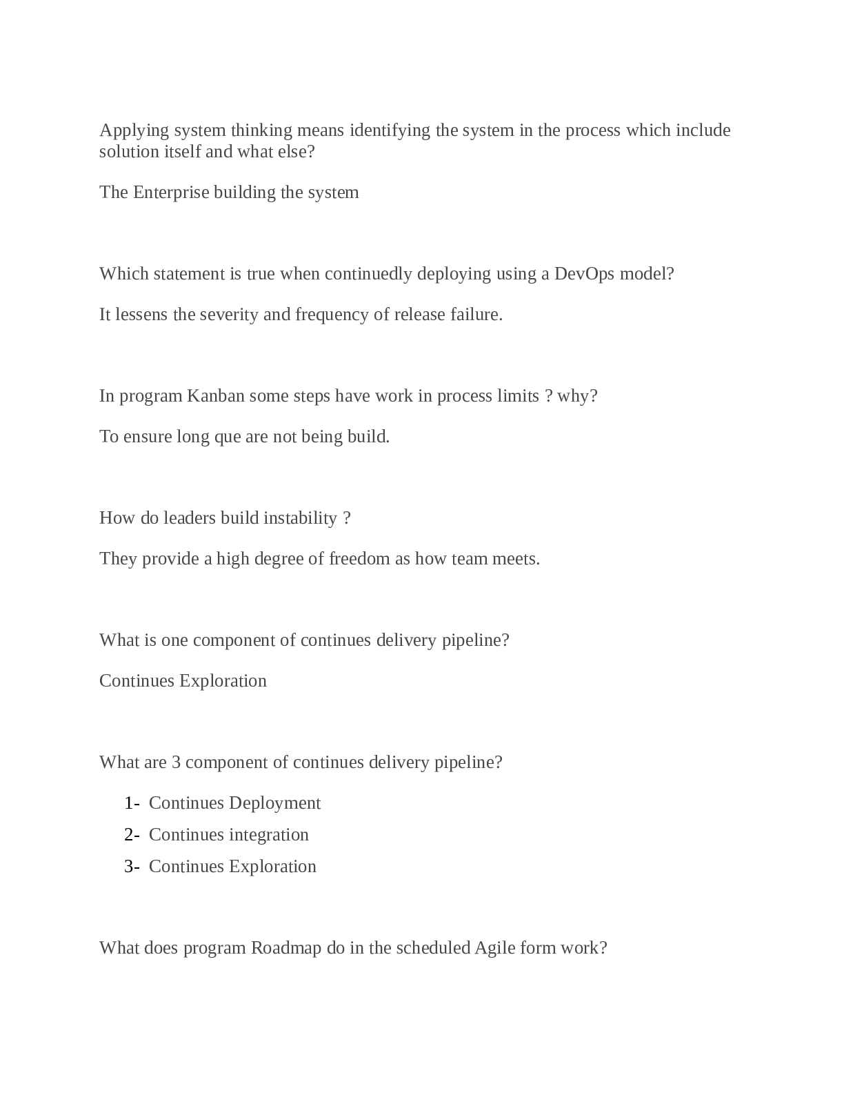 Preview image for SAFe 5 Agilist Exam (5.0) Q6