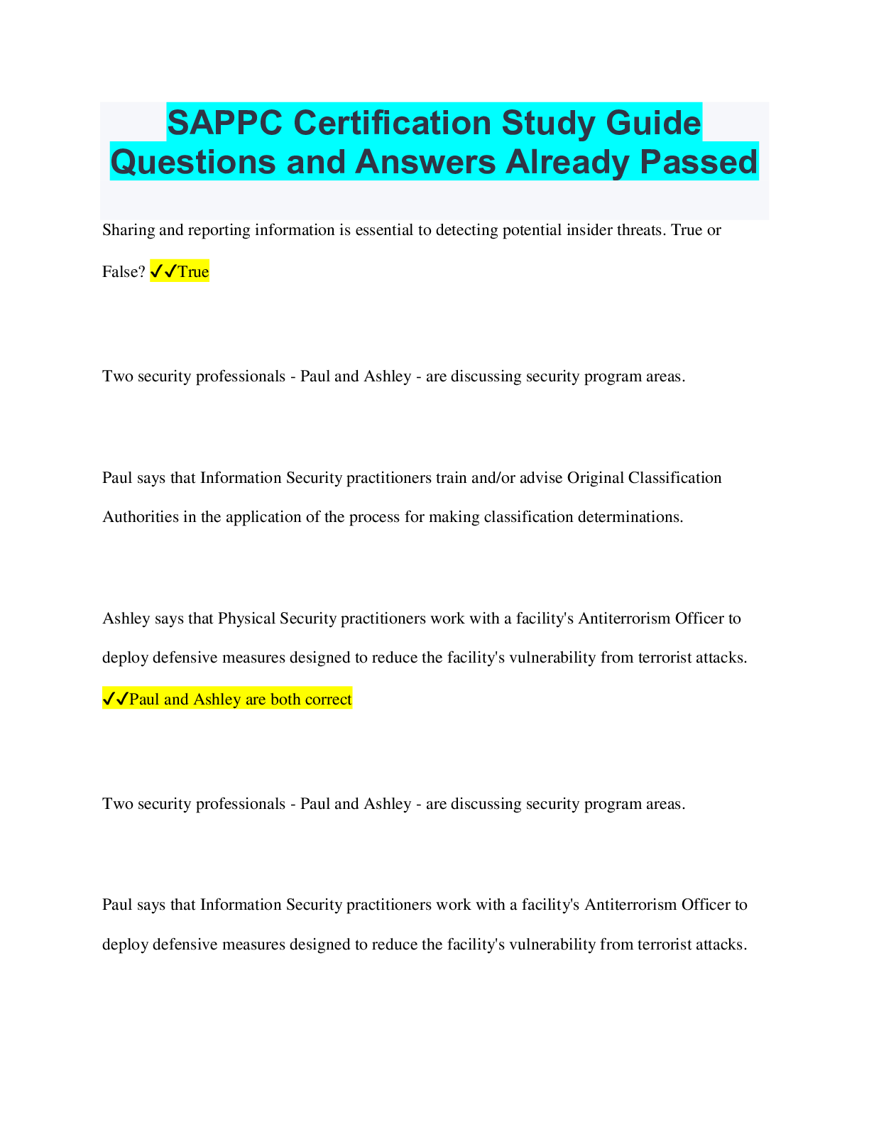 SPēD SAPPC: PHYSEC Questions and Answers 100% Pass – Scholarfriends ...