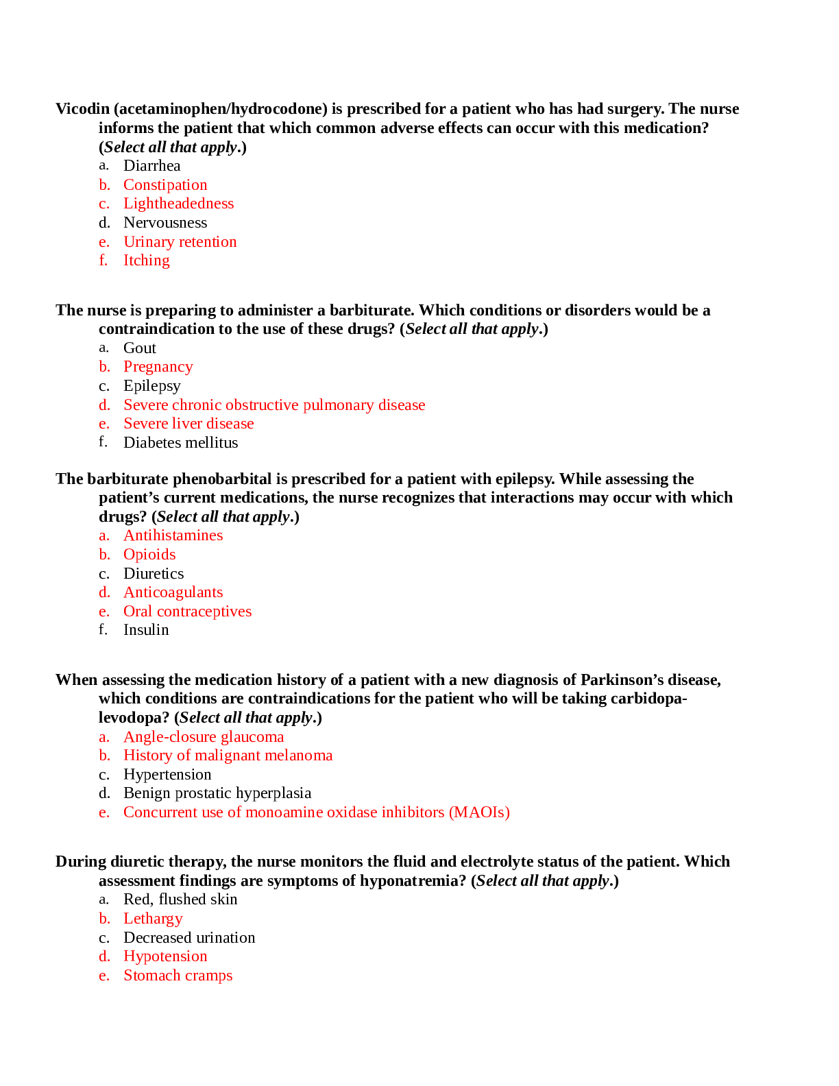 Preview image of SATA final Pharmacology.docx document