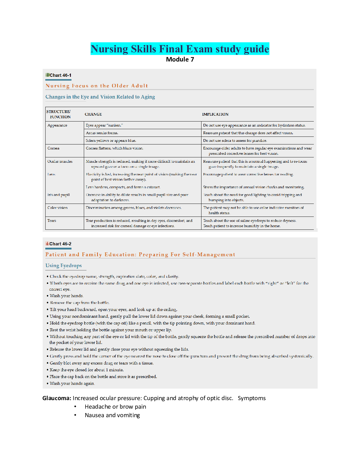 Nursing Skills Final Exam study guide_ Latest complete Rasmussen College, Ocala