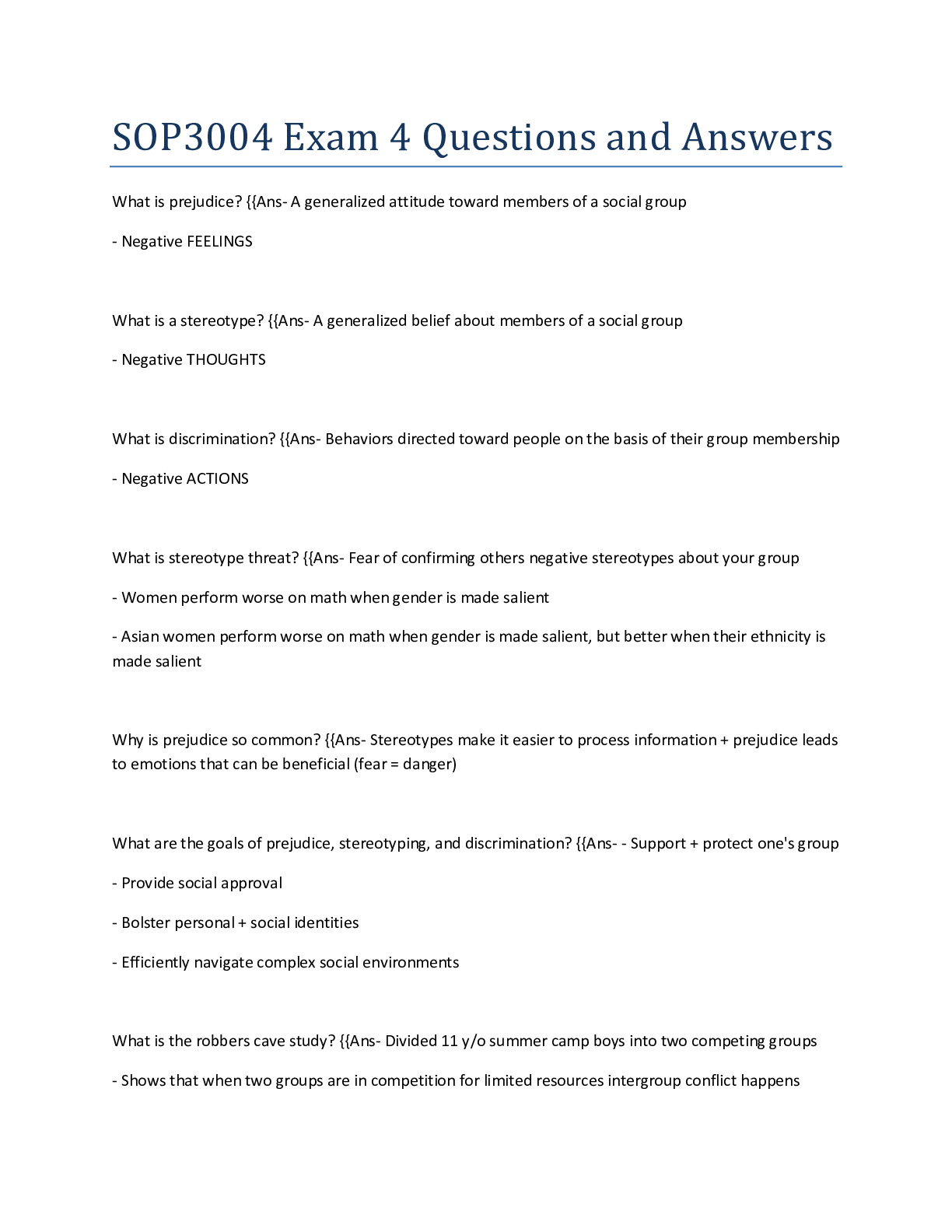 Eham 4 SOP3004 Exam 4 Questions and Answers – Scholarfriends - Scholarfriends
