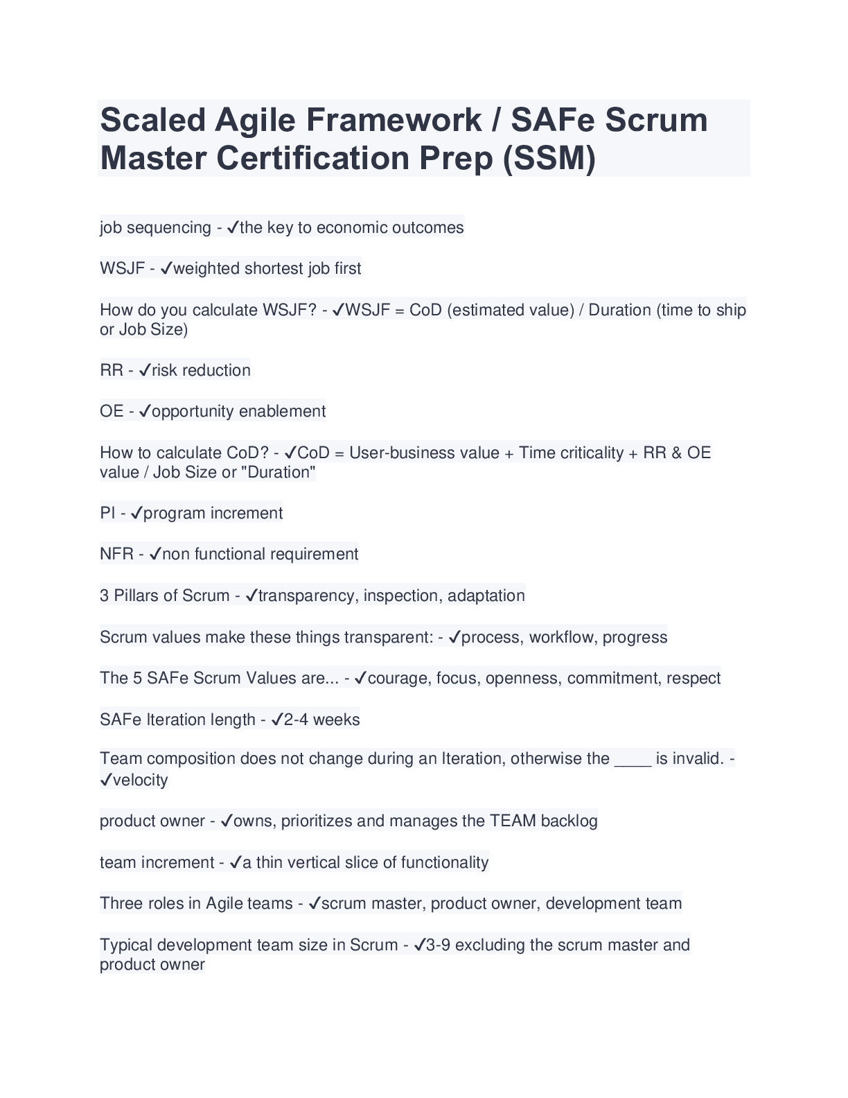 Scaled Agile Framework / SAFe Scrum Master Certification Prep (SSM ...