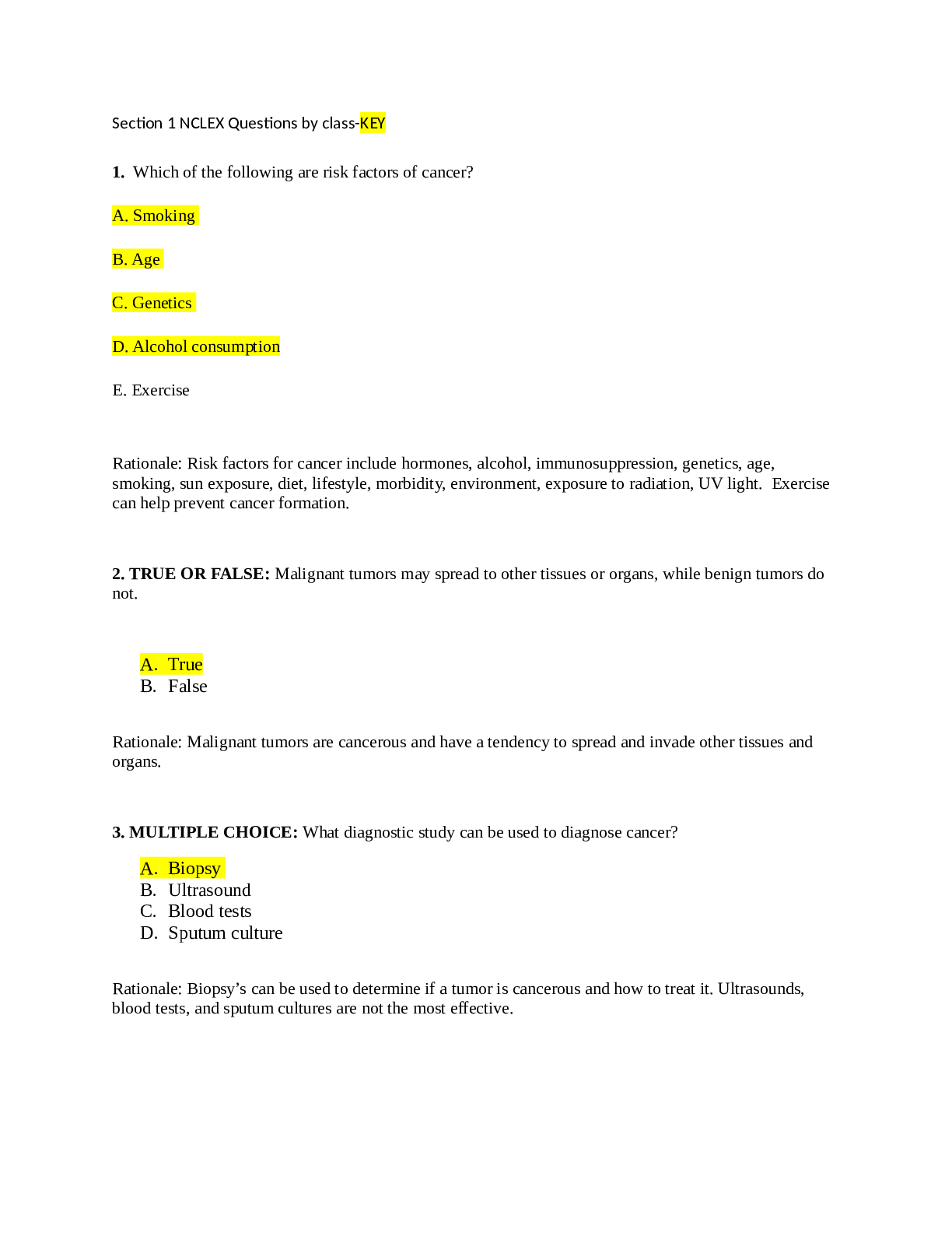 Preview image of Section 1 NCLEX Questions by class_key.docx document
