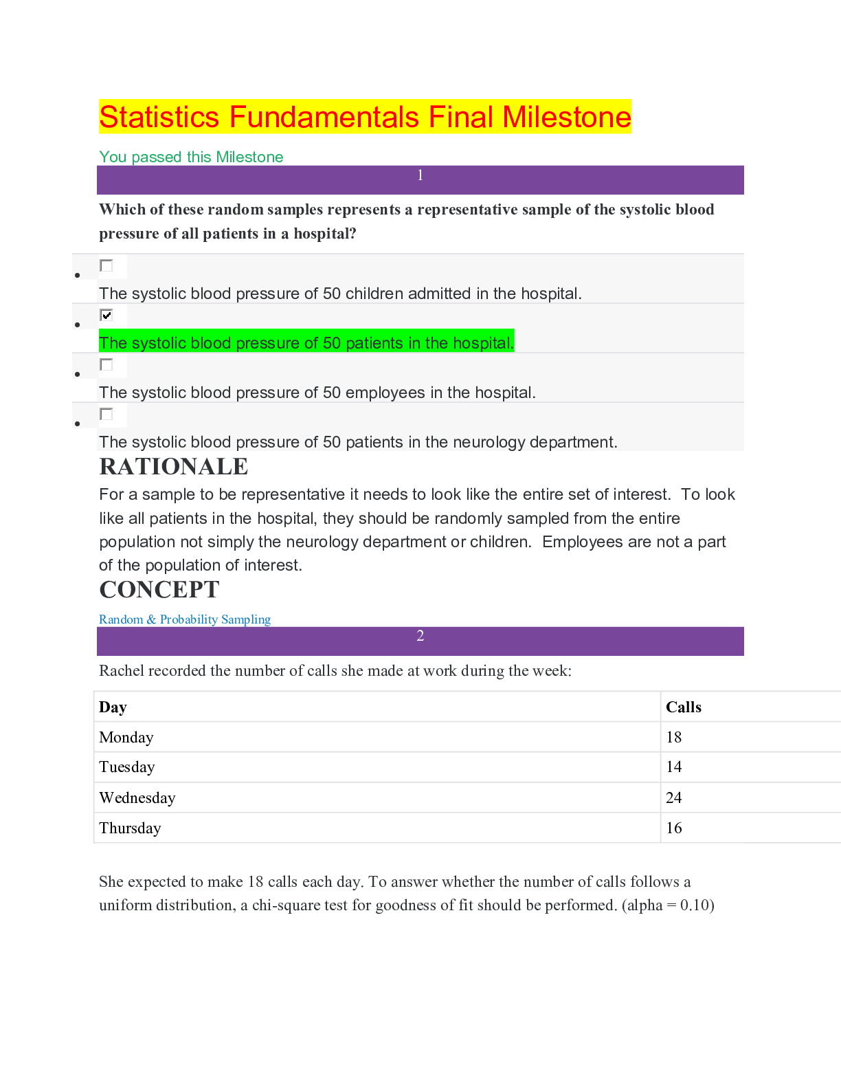 Preview image of Statistics Fundamentals Final Milestone,100% CORRECT document