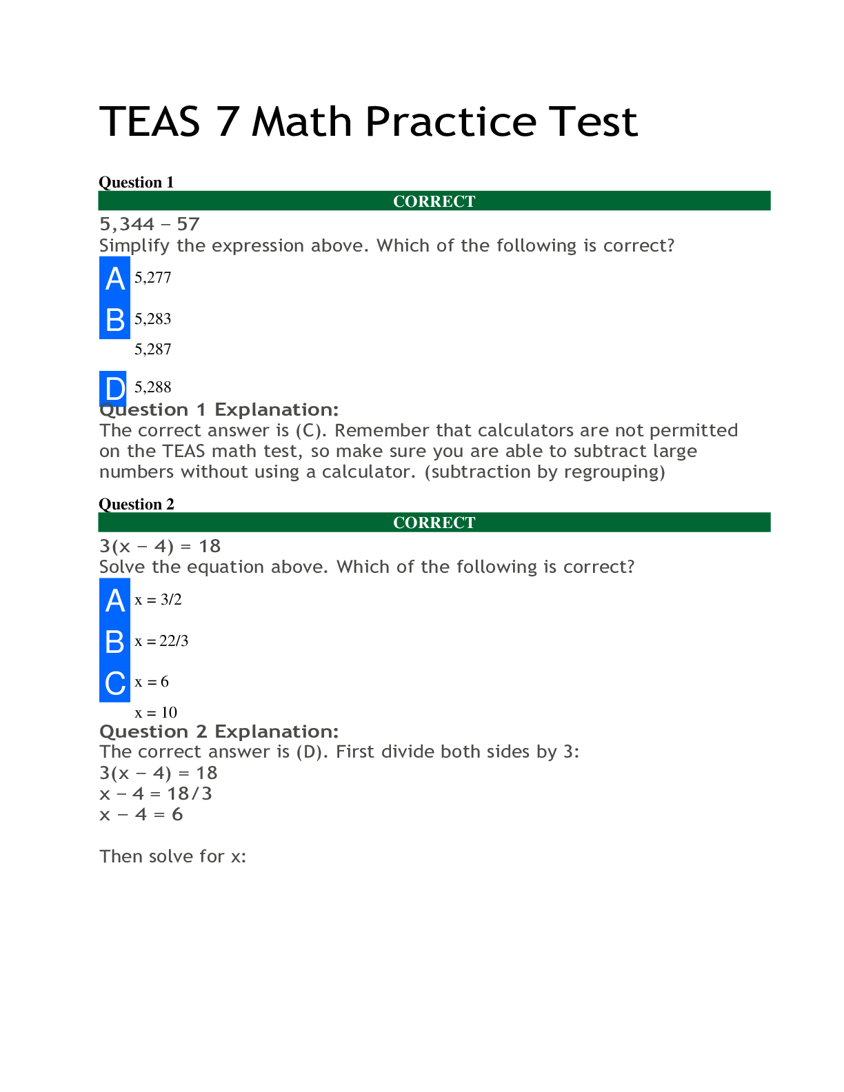 ATI TEAS 7 Math Practice Test 2023-2024 – Scholarfriends - Scholarfriends