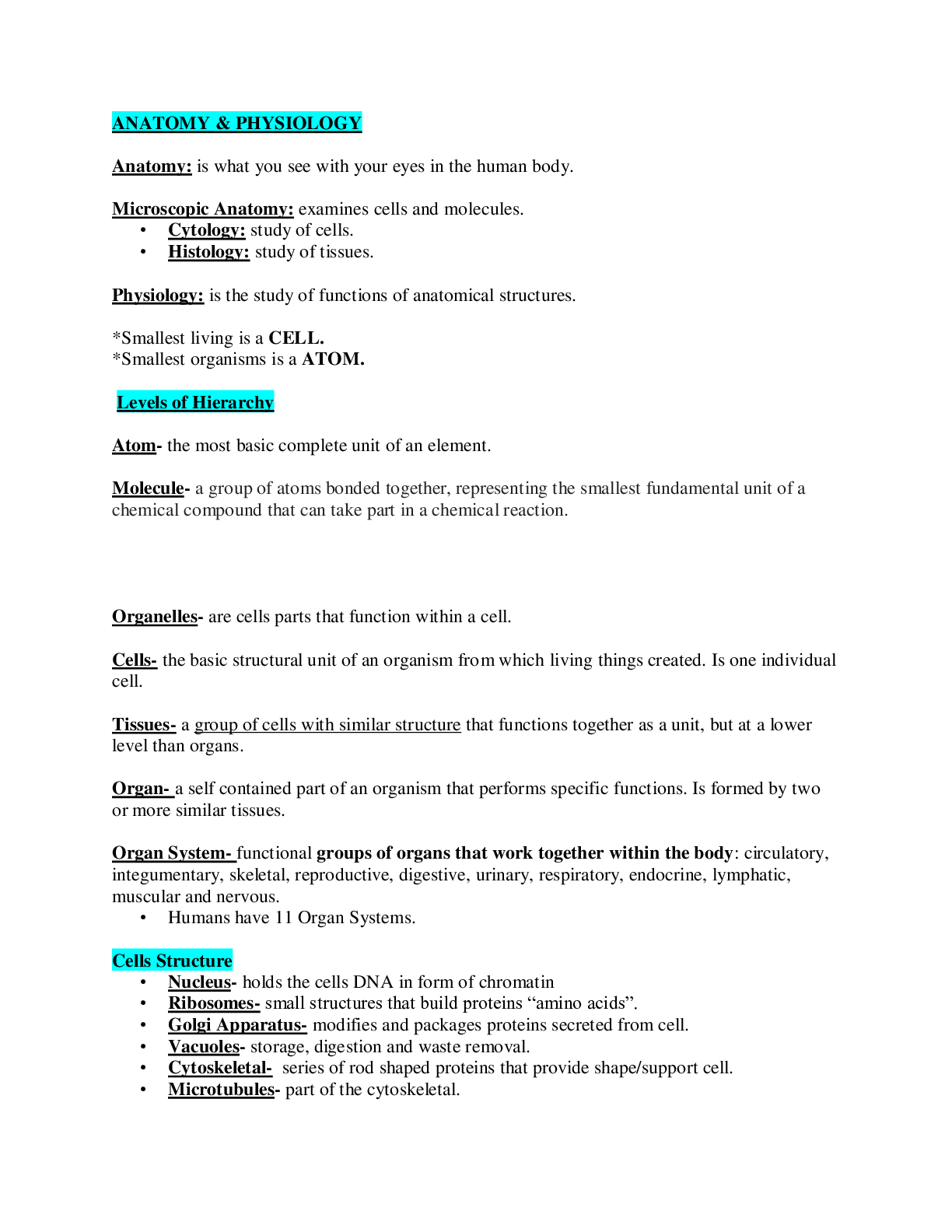 Preview image for BIOLOGY 110 Teas prep Anotomy and Physiology guide