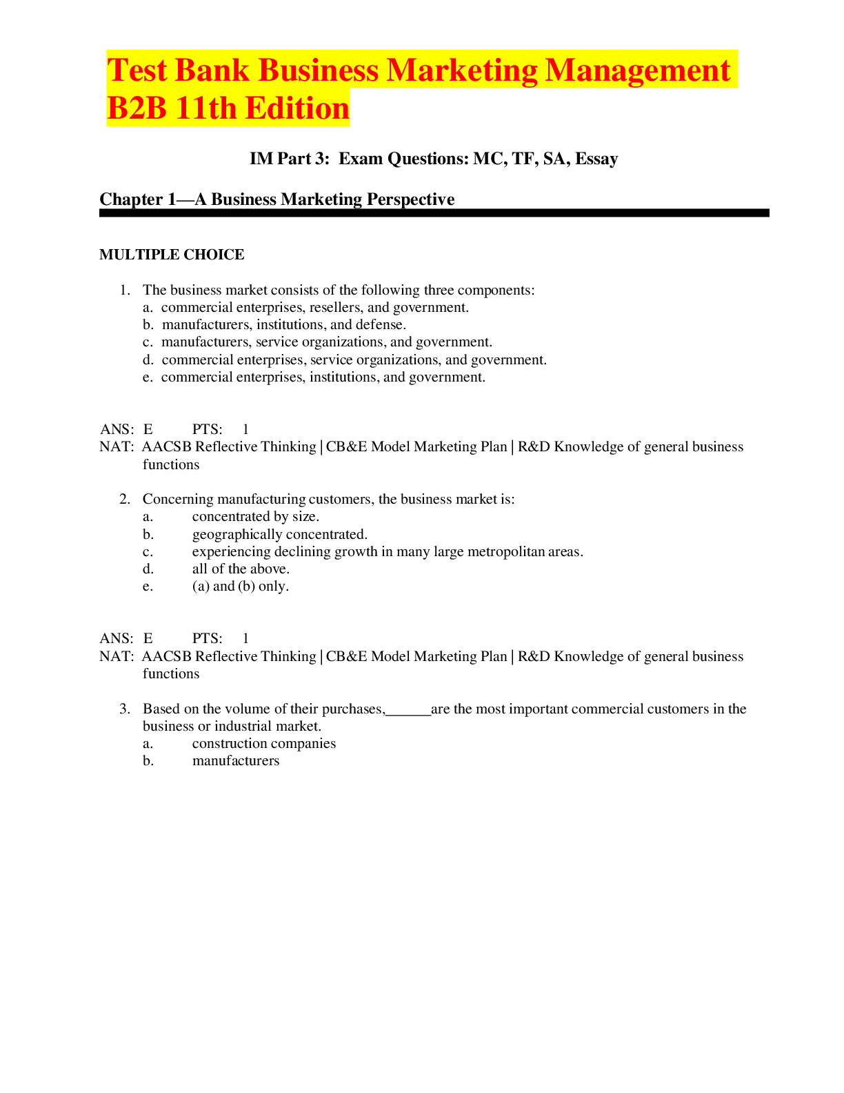 Preview image for Test-Bank-Business-Marketing-Management-B2B-11th-Edition
