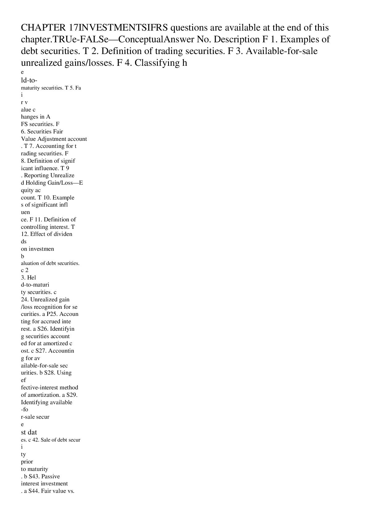 Preview image of Test Bank Chapter 17 Investments. document