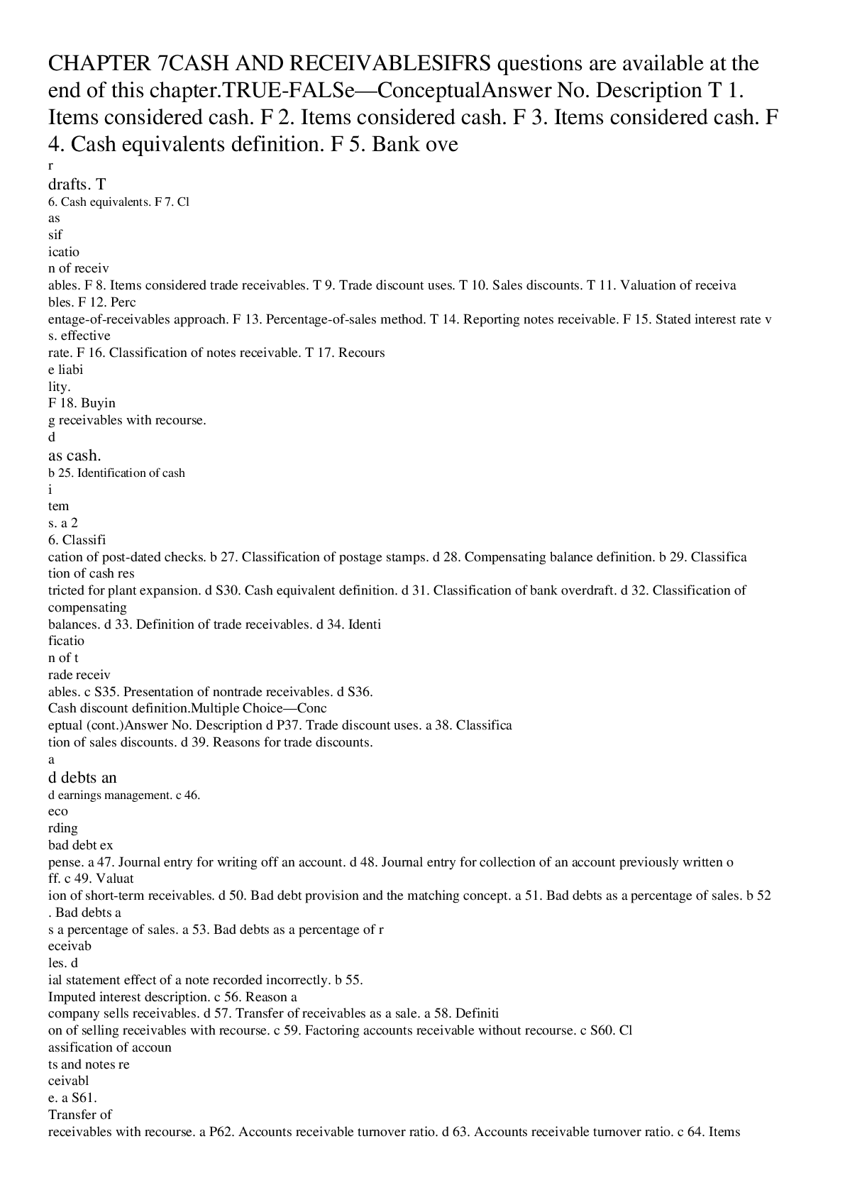 Preview image of Test Bank Chapter 7 Cash and Receivables. document