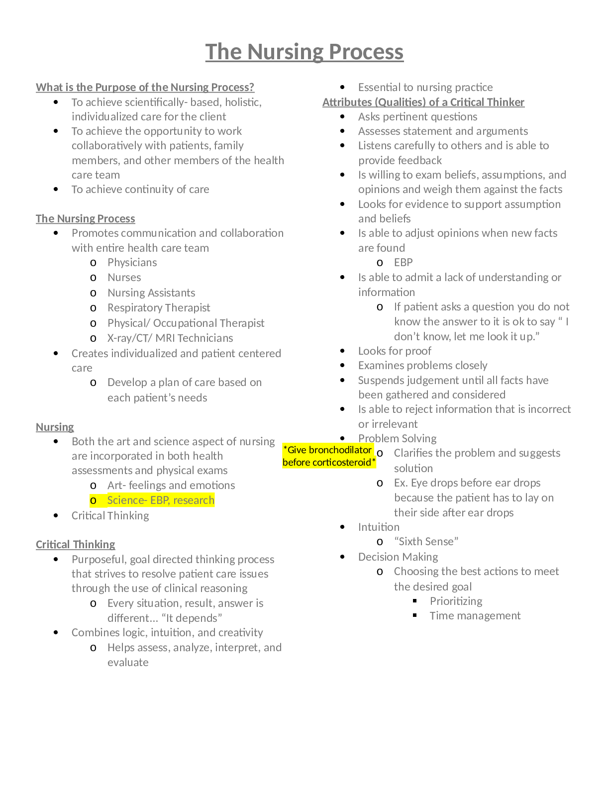Preview image for The Nursing Process