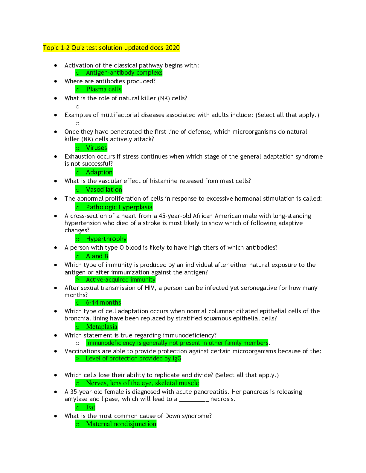 Preview image of Topic 1-2 Quiz test solution updated docs 2020 document