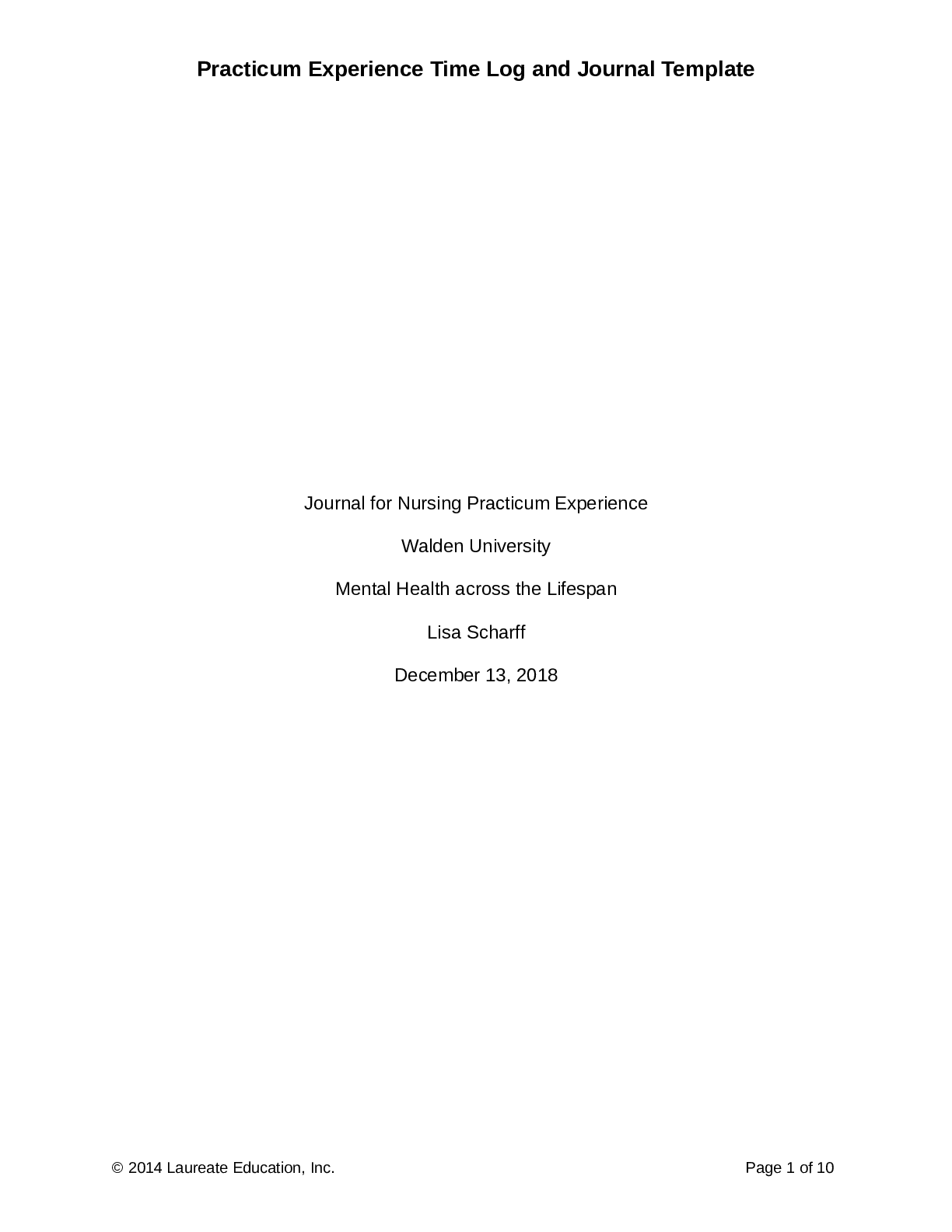 Preview image for NURS 6640 Journal for Nursing Practicum Experience. Latest 2021