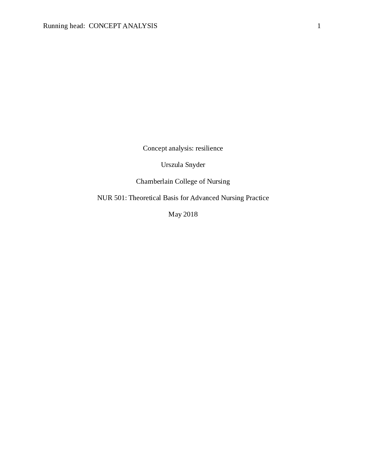 Preview of NUR 501U_Snyder_Concept_Analysis_M3_NUR50