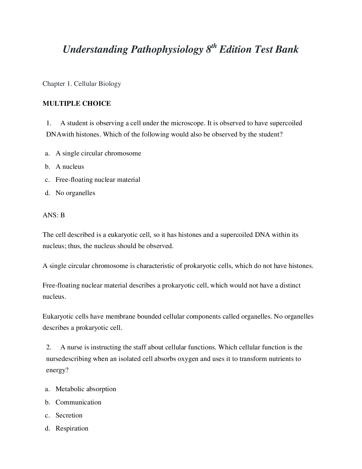 Preview image of Understanding Pathophysiology LATEST ED-2020 document