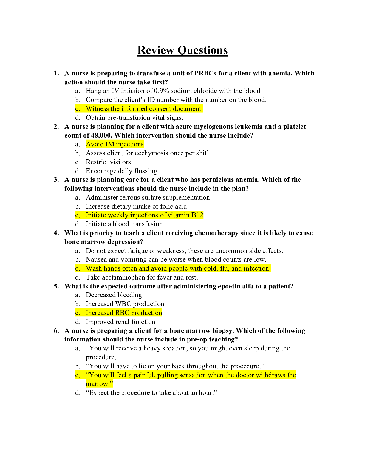 Preview image for ATI MED SURG REVIEW QUESTIONS WITH CORRECT ANSWERS