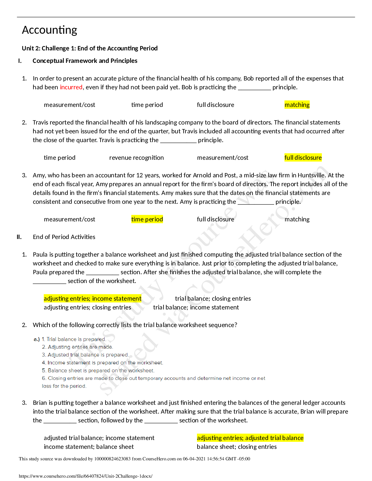 Preview image of ACCOUNTING 100 Unit 2.Challenge 1.docx 2021 document