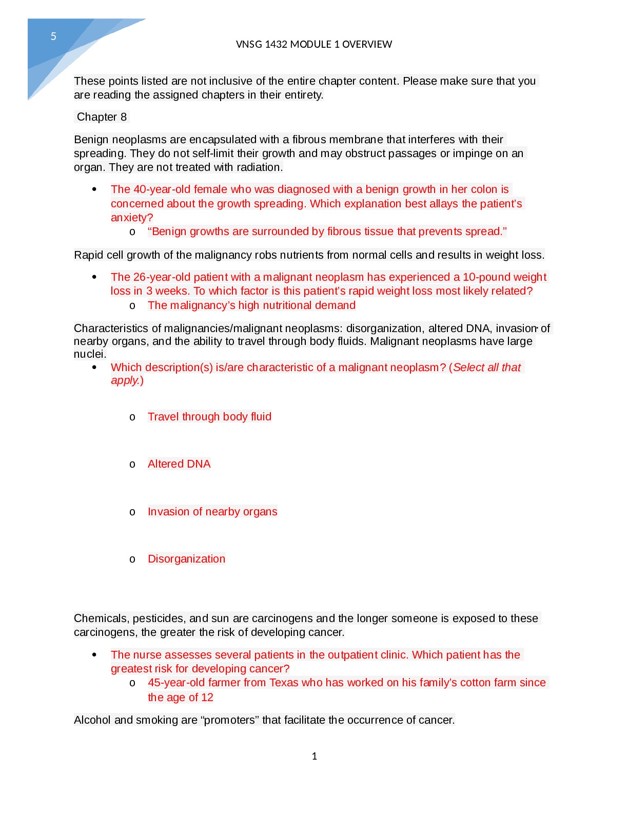 Preview image for VNSG 1432 MODULE 1 OVERVIEW EXAM STUDY GUIDE