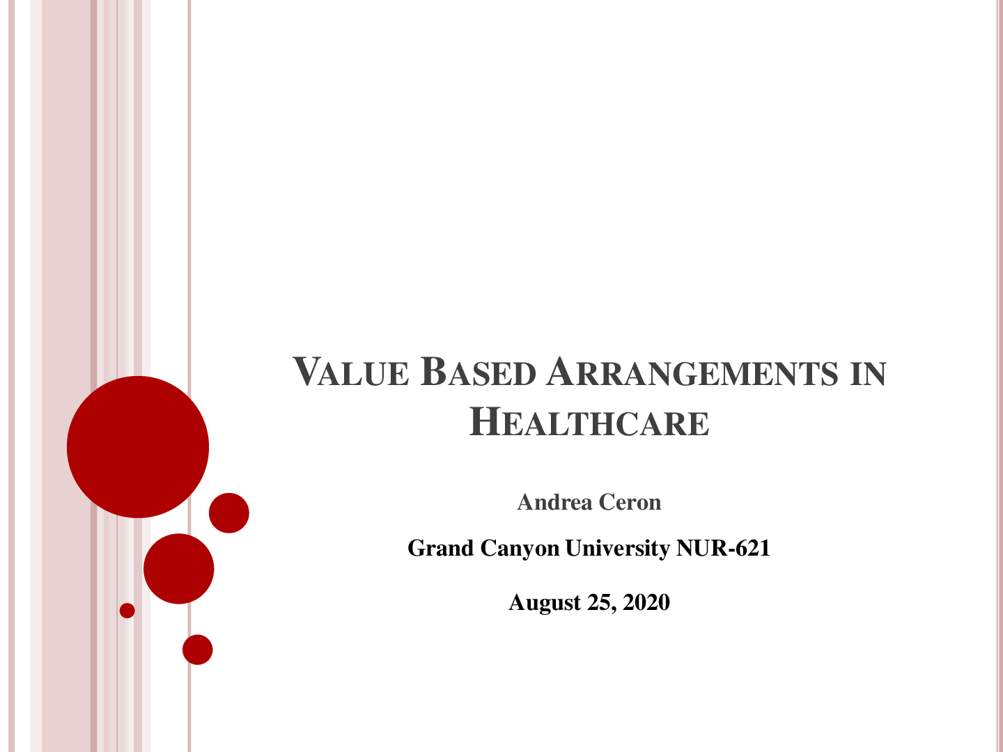 Preview of NUR 621 Value Based Arrangements in Healthcare