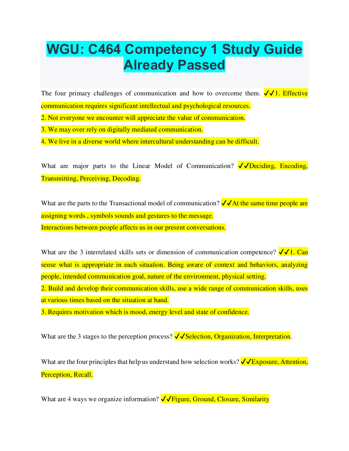 WGU: C464 Competency 1 Study Guide Already Passed – Scholarfriends ...