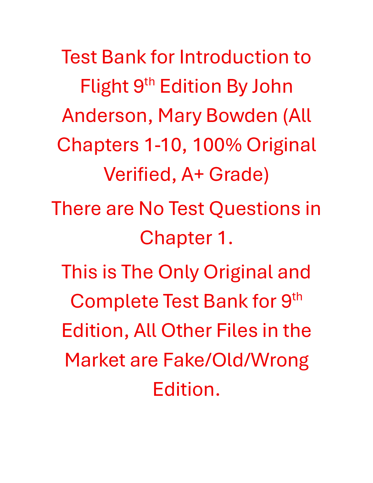 Recommended document preview for Test Bank Introduction to Flight 9th Edition By John Anderson, Mary Bowden