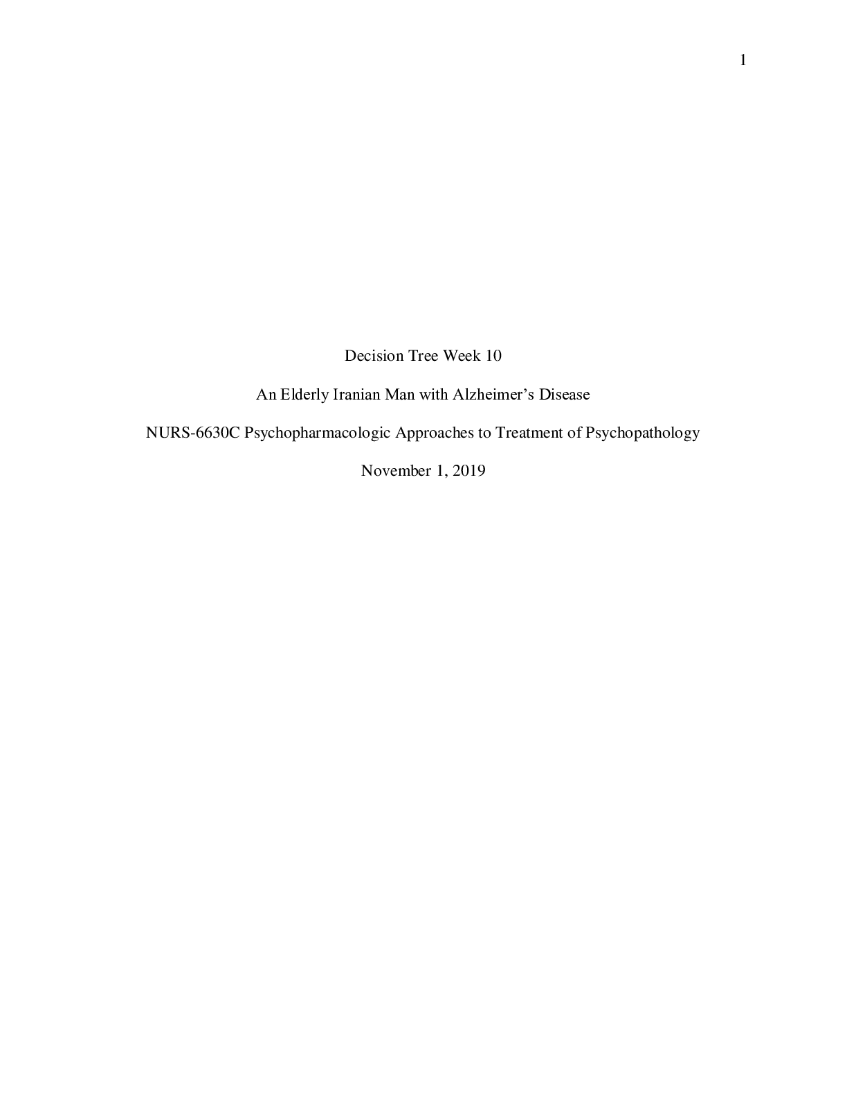 Preview image for NURS-6630C Psychopharmacologic Approaches to Treatment of Psychopathology. Study Document.2019