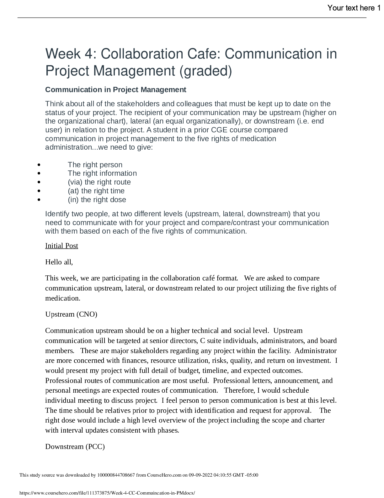 Preview of NR 631 Week 4 Discussion; Collaboration Cafe; Communication in Project Management