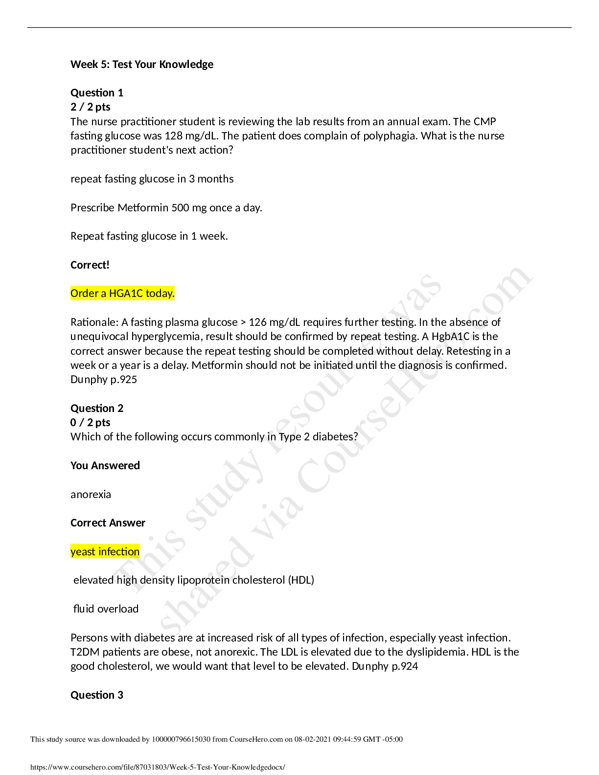 Preview image for NR 601 Questions and Answers 100% Complete and Recommended