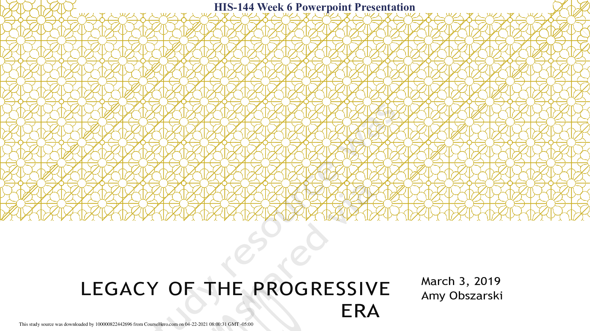 Preview image of HIS-144 Week 6 Powerpoint Presentation,GRADED A. document