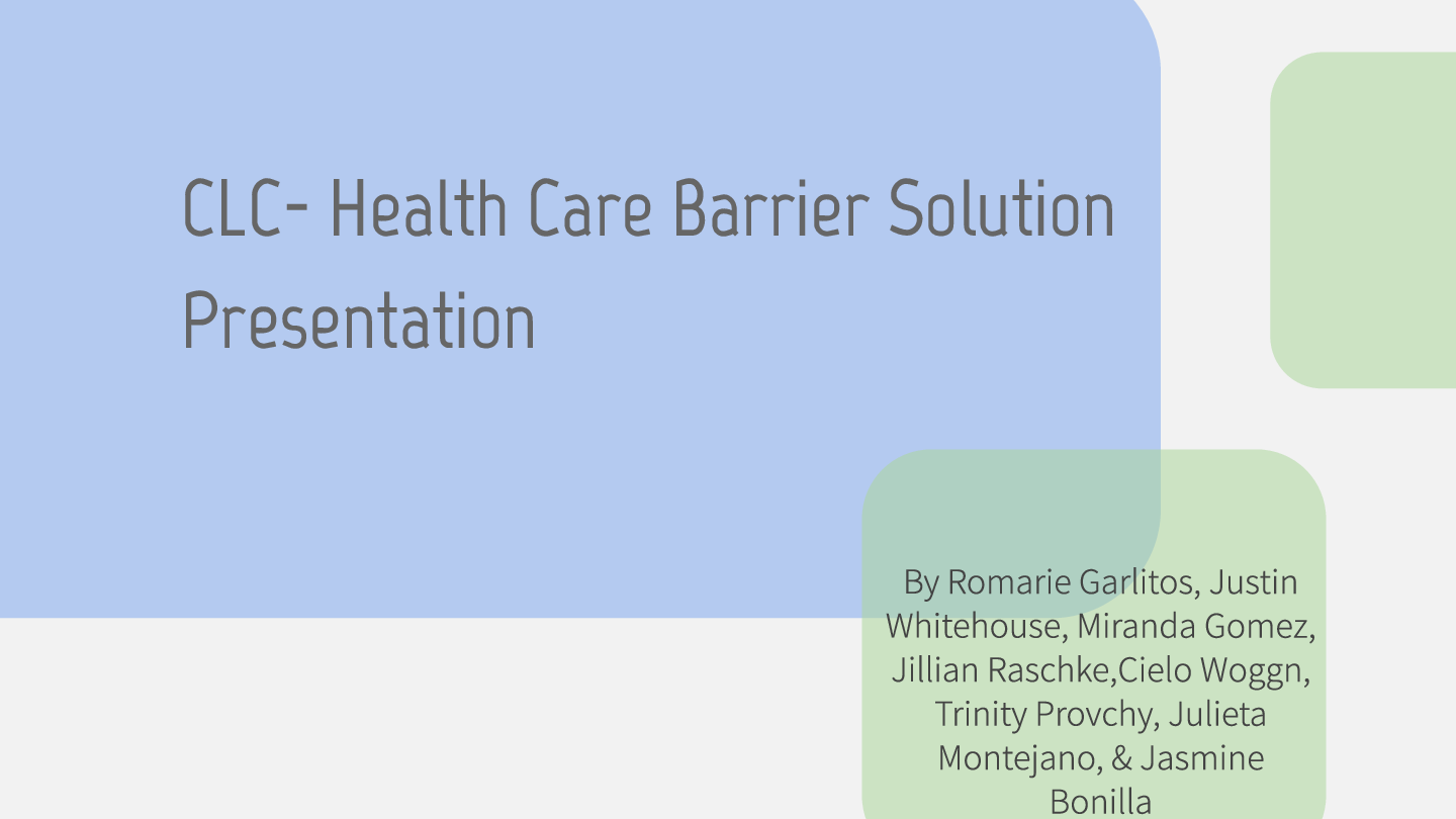 Preview image for HCA255 Topic 5 Assignment, Healthcare Barrier Solution Presentation