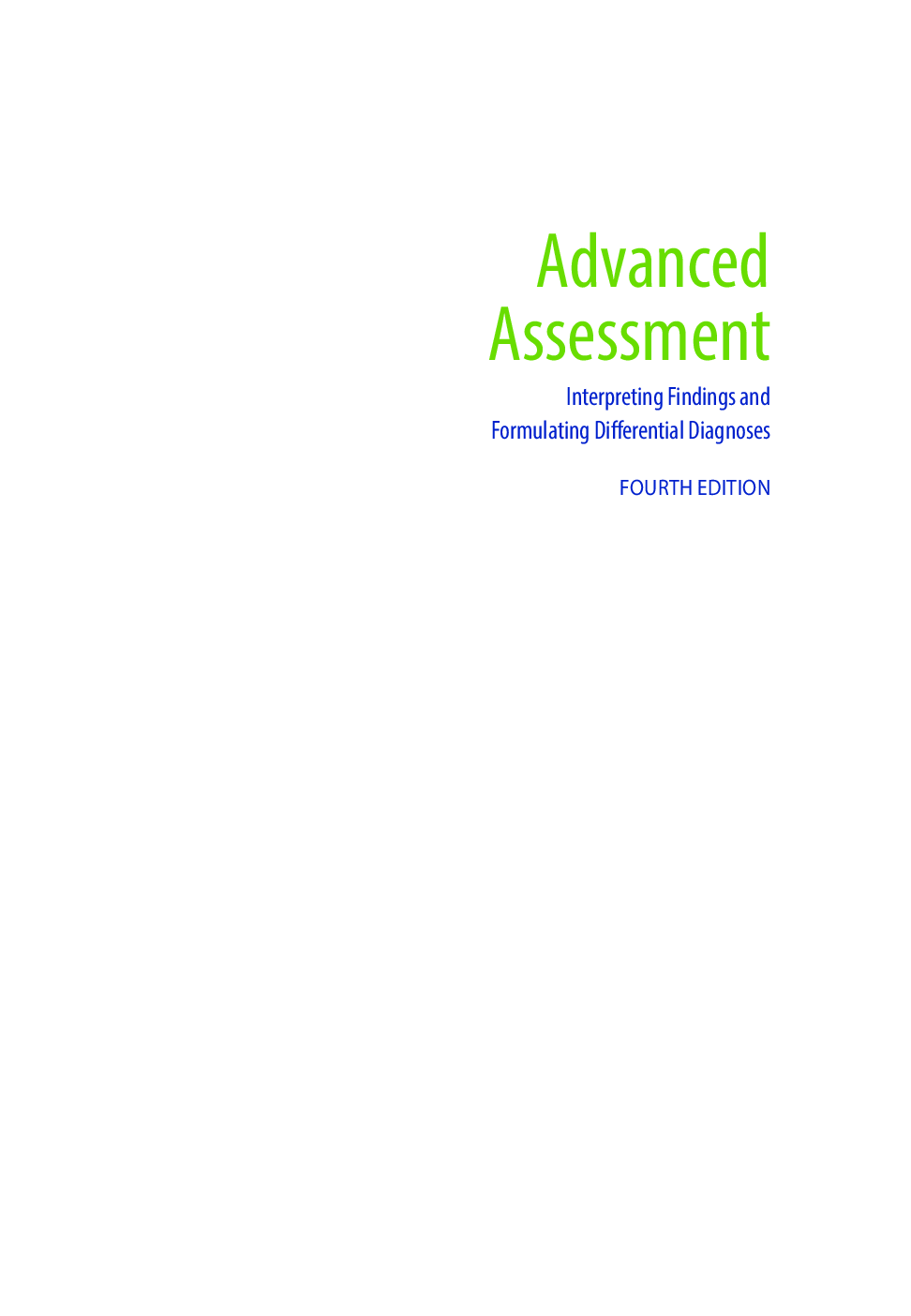 Preview image for Advanced Assessment Interpreting Findings and Formulating Differential Diagnoses Fourth  edition