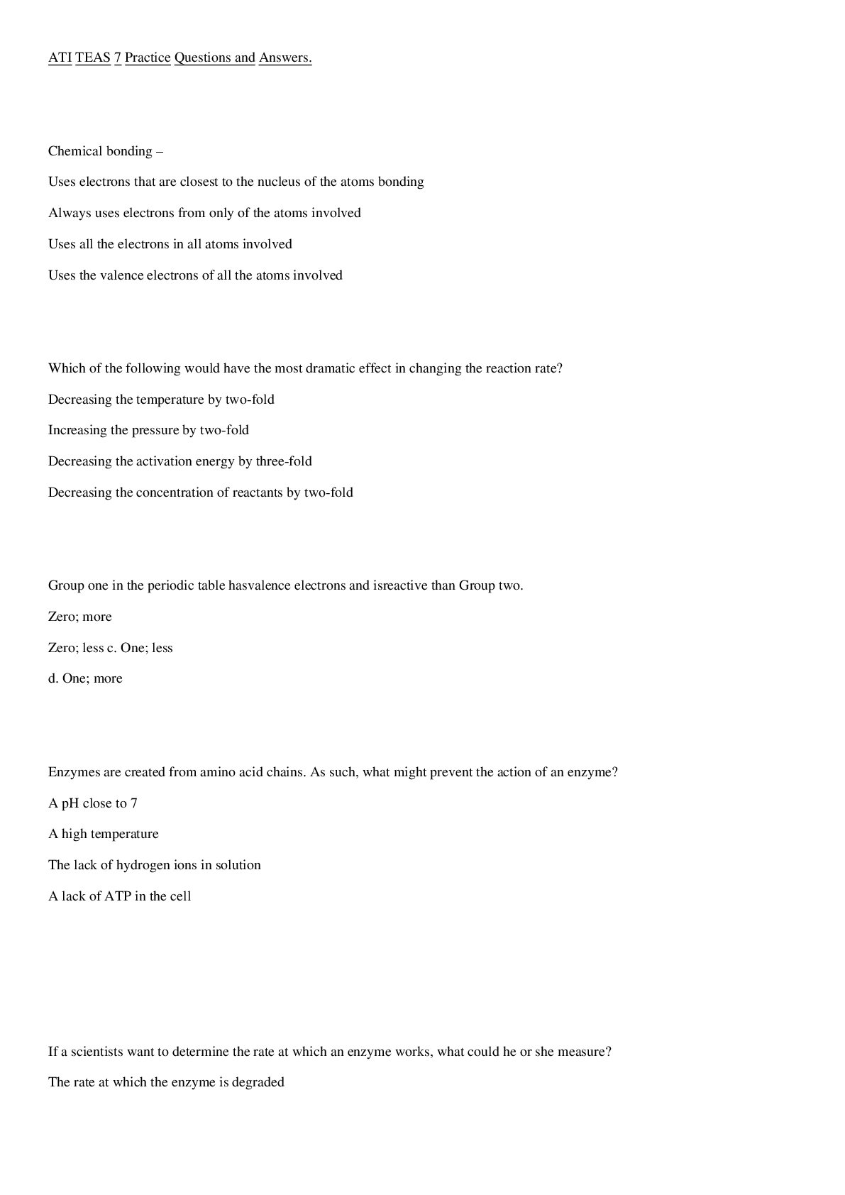 Preview image for ATI TEAS 7 Practice Questions and Answers (Best Guide for Teas 7 prep)