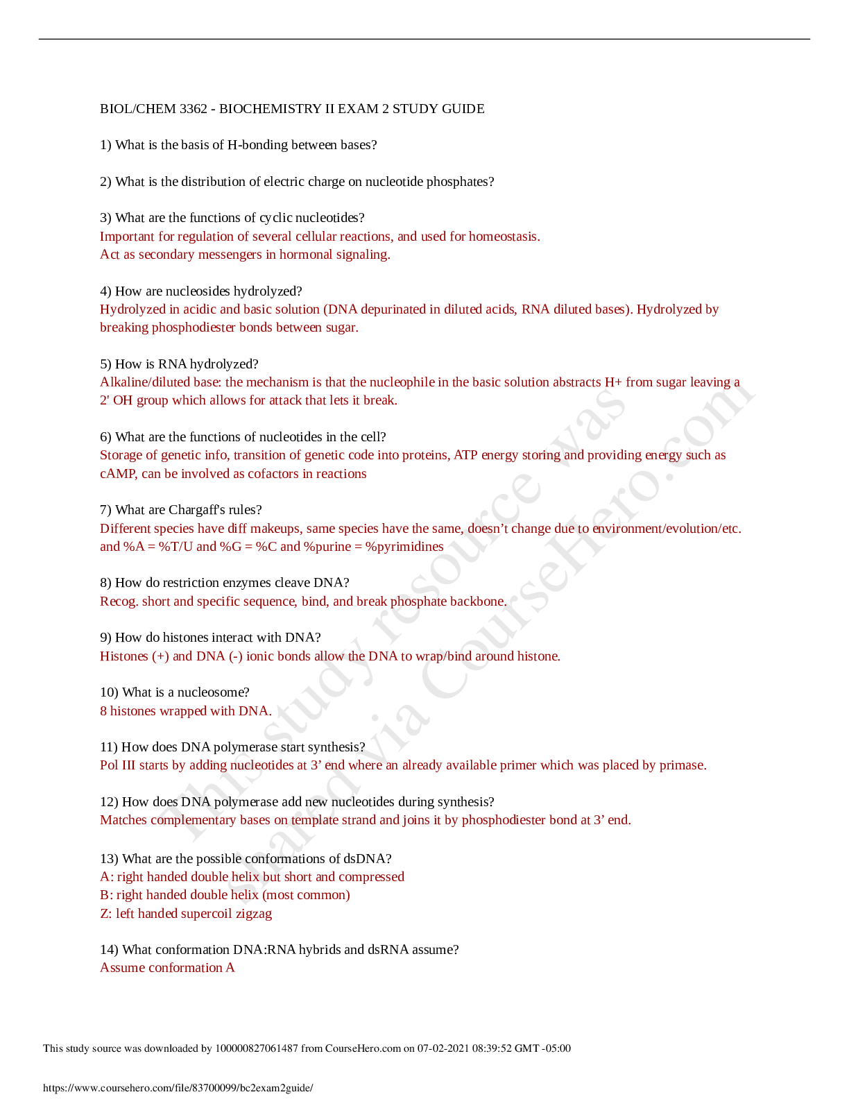 Preview of University of Texas, DallasBIOL 3362bc2exam2guide