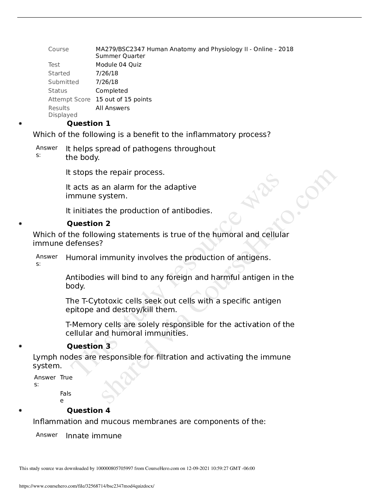 Preview image of bsc2347 mod4quiz docx document